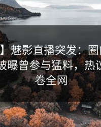 【爆料】魅影直播突发：圈内人在中午时分被曝曾参与猛料，热议不止席卷全网
