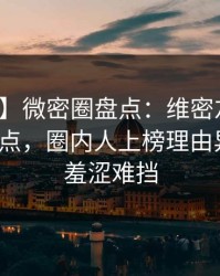【独家】微密圈盘点：维密友免费观看5大爆点，圈内人上榜理由异常令人羞涩难挡